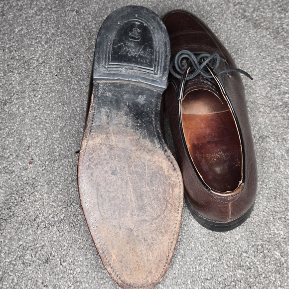 Vintage McHale Men's Brown Pebbled Leather Derby Shoes | Made in‎ USA | Goodyear - Picture 8 of 9